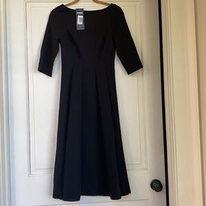 NEW Black Midi Dress With Elbow Length